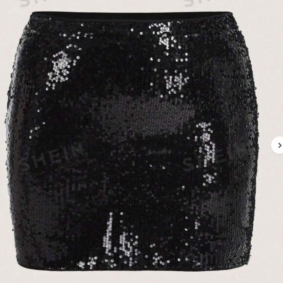 Black Sequin Skirt - Picture 1 of 1